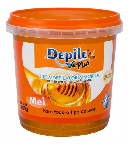 Cera Depilatória Semi-Anestésica Depile Plus Pote (600g)
